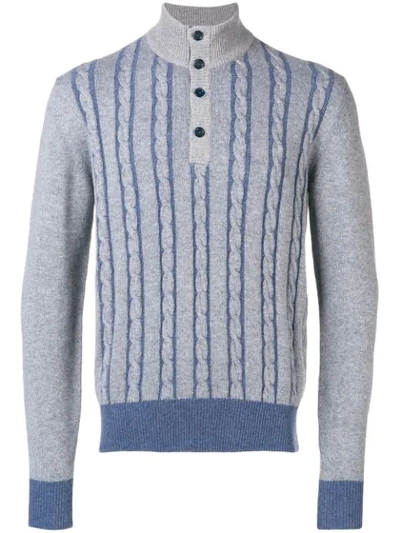 Shop Doriani Cashmere Cashmere Cable-knit Jumper - Blue