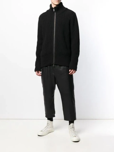 Shop Ann Demeulemeester Grise Zip-up Cardigan - Black