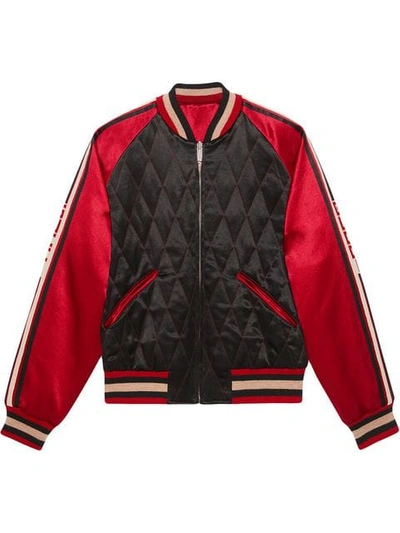Shop Gucci Reversible Acetate Bomber Jacket In 1049 Red