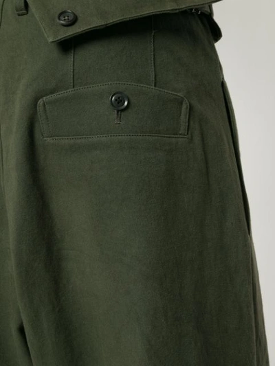 Shop Yohji Yamamoto Vintage High Waisted Pleated Trousers - Green