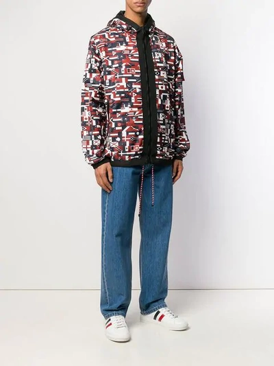 Shop Tommy Hilfiger All-over Print Jacket - Blue