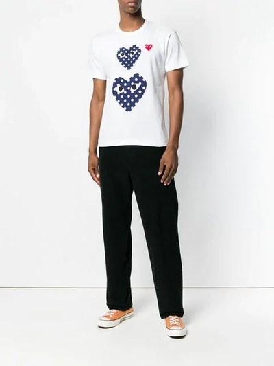 polka dot heart print T-shirt