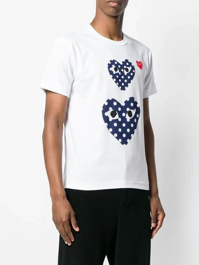 polka dot heart print T-shirt