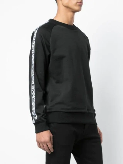 Shop Just Cavalli Animal Sleeve Print Sweatshirt In Black