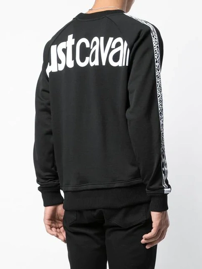 Shop Just Cavalli Animal Sleeve Print Sweatshirt In Black