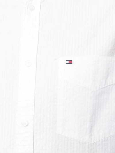 Shop Tommy Hilfiger Embroidered Logo Shirt In White