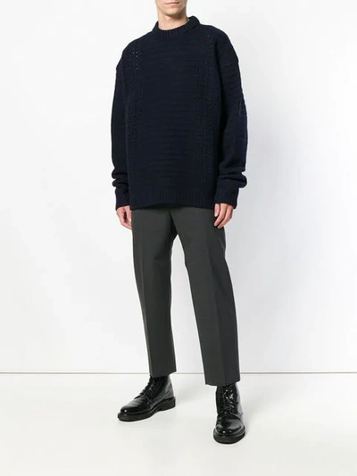 Shop Jil Sander Chunky Knit Jumper In 402 Dark Blue