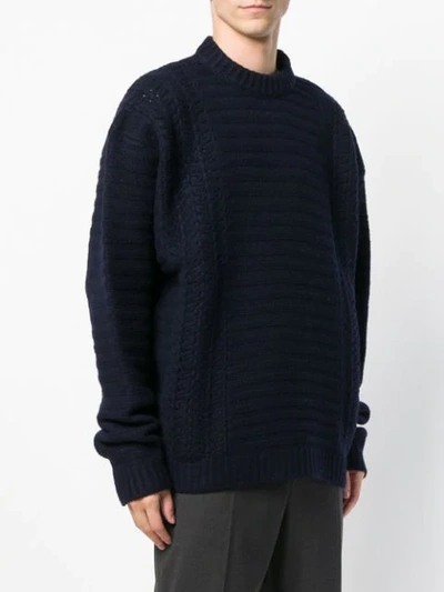 Shop Jil Sander Chunky Knit Jumper In 402 Dark Blue