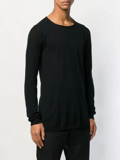 Shop Rick Owens Crew Neck Sweatshirt In Black