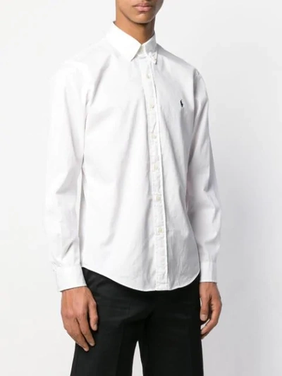 Shop Polo Ralph Lauren Button Down Logo Shirt In White