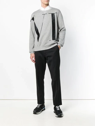 Shop Valentino Vltn Logo Sweatshirt In Grey