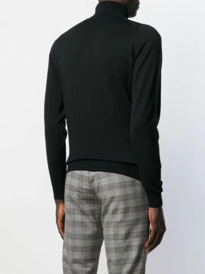 John Smedley Turtleneck Wool Sweater In Black