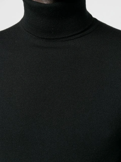 John Smedley Turtleneck Wool Sweater In Black