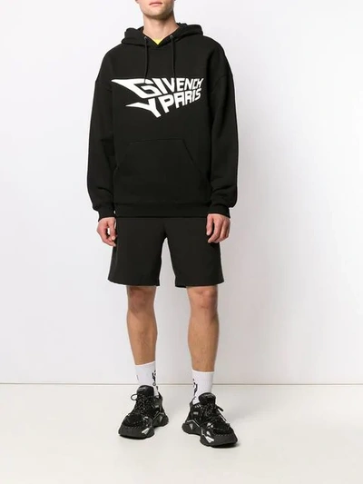 Shop Givenchy Extreme Logo Hoodie In Black