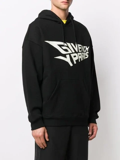 Shop Givenchy Extreme Logo Hoodie In Black