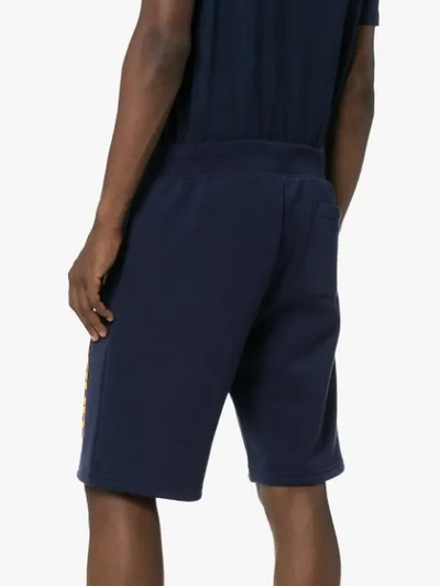 Shop Polo Ralph Lauren Logo Print Track Shorts In Blue