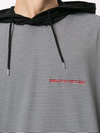 Shop Johnundercover Loose Hoodie With Stripes In White