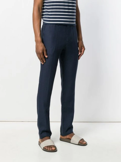 Shop Etro Slim Fitted Tailored Trousers In Blue