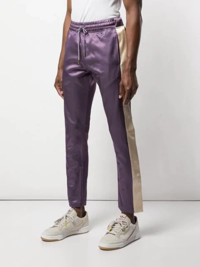 Shop Just Don Side Stripe Tearaway Trousers In Purple