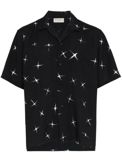 Shop Saint Laurent Star Print Shirt In Black