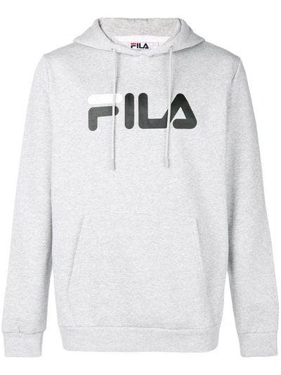 Fila Black Axel Hoodie With Logo In Gray In Grey | ModeSens