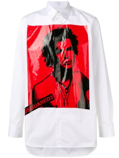 Shop Dsquared2 Sid Vicious Print Shirt In White