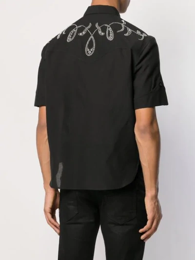 Shop Saint Laurent Western-style Embroidered Shirt In Black