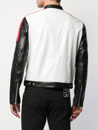 Shop Dsquared2 Panelled Biker Jacket In Black