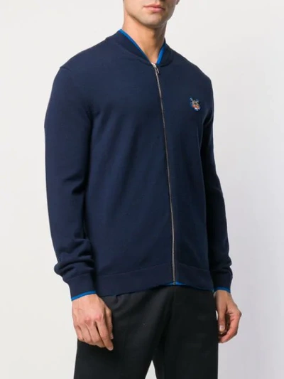 Shop Kenzo Bomber Sweatshirt In Blue