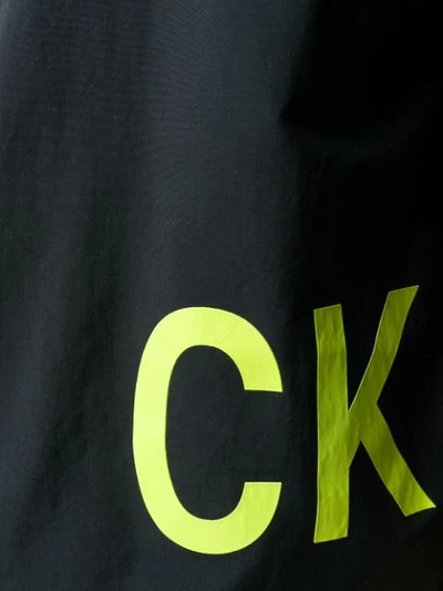 Shop Calvin Klein Jeans Est.1978 Logo Print Windbreaker In Black