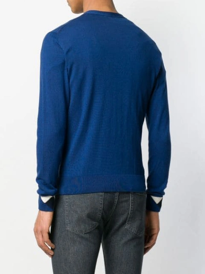 Shop Etro Fitted Cardigan In Blue