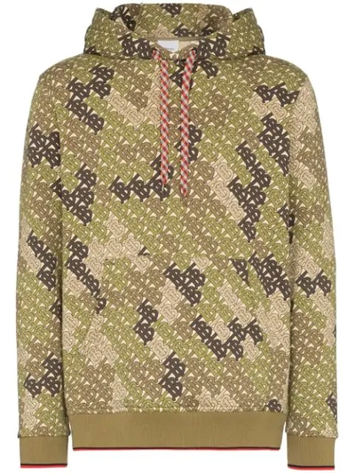 Shop Burberry Monogram Print Hoodie - Green