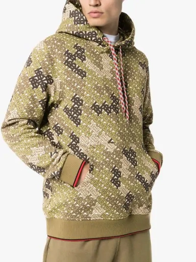 Shop Burberry Monogram Print Hoodie - Green