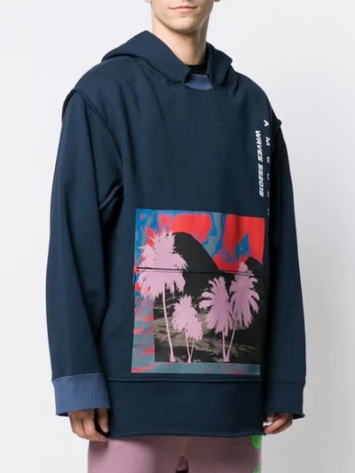 Shop Ambush Graphic Print Hoodie In Sc30 Navy