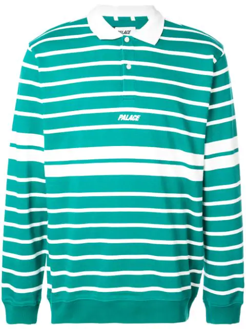 green striped polo shirt