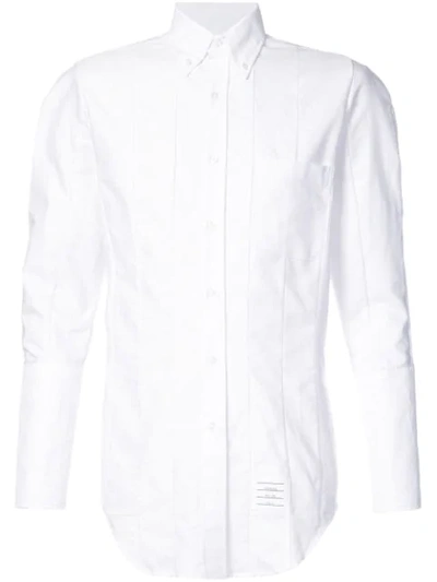 Shop Thom Browne Ribbed Detail Slim-fit Shirt In White