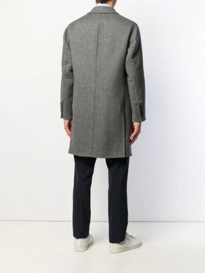 Shop Brunello Cucinelli Single Breasted Overcoat In Grey