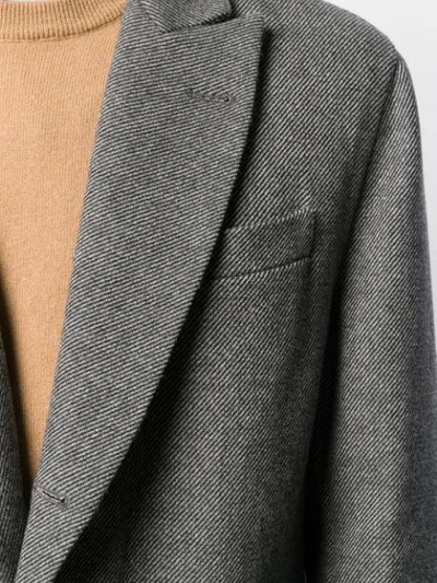 Shop Brunello Cucinelli Single Breasted Overcoat In Grey