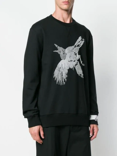 Shop Lanvin Bird Embroidered Sweatshirt In Black