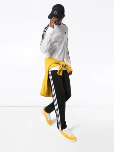 Shop Adidas Originals Three-stripe Sweatshirt In White