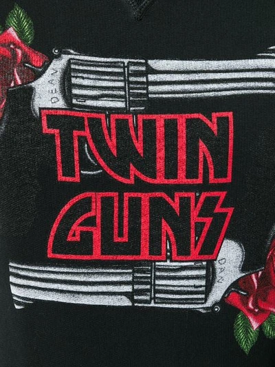 Twin Guns印花全棉连帽衫