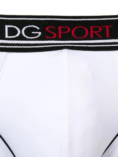 Shop Dolce & Gabbana Dg Sport Waistband Briefs In White