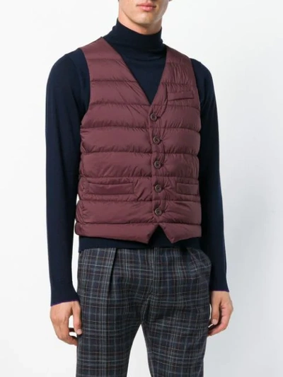 Herno Quilted Waistcoat In Red