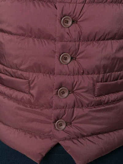 Herno Quilted Waistcoat In Red