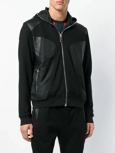 Shop Les Hommes Hooded Technical-style Jacket In Black