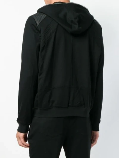 Shop Les Hommes Hooded Technical-style Jacket In Black