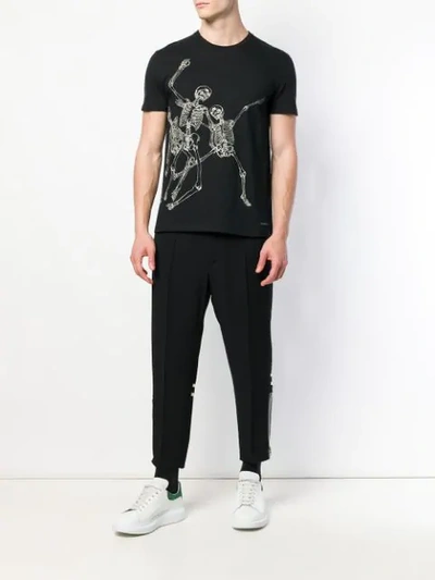 Shop Alexander Mcqueen Skeleton Print T-shirt In Black