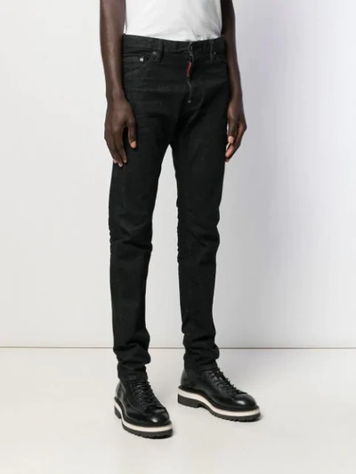Shop Dsquared2 Mid-rise Slim-fit Jeans In Black