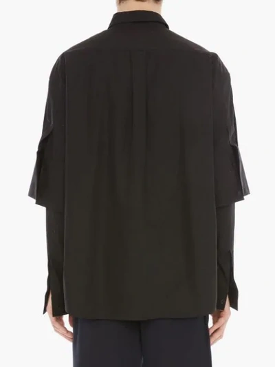 Shop Jw Anderson Layered Sleeves Shirt In Black