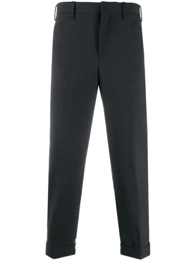 Shop Neil Barrett Cropped Trousers In Grey